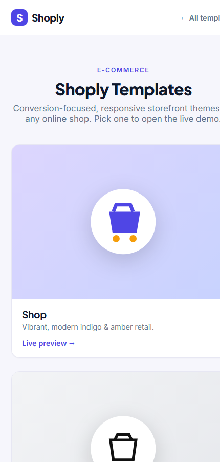Storefront — E-Commerce Template preview 2